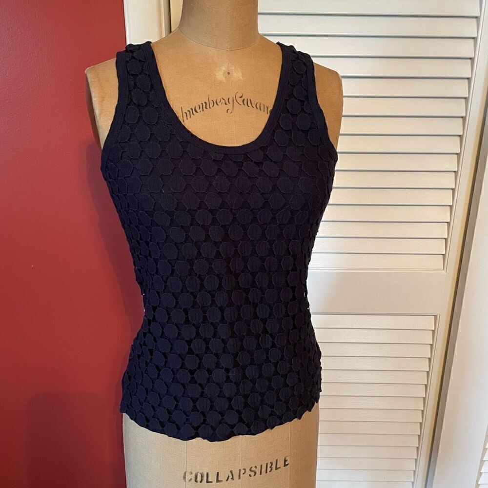 J CREW | black tank crochet XXS